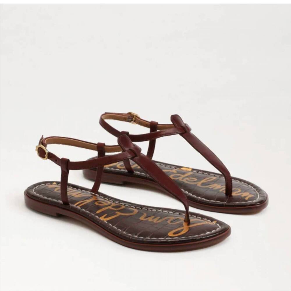 NEW SAM EDELMAN women's gigi thong sandals in maple brown